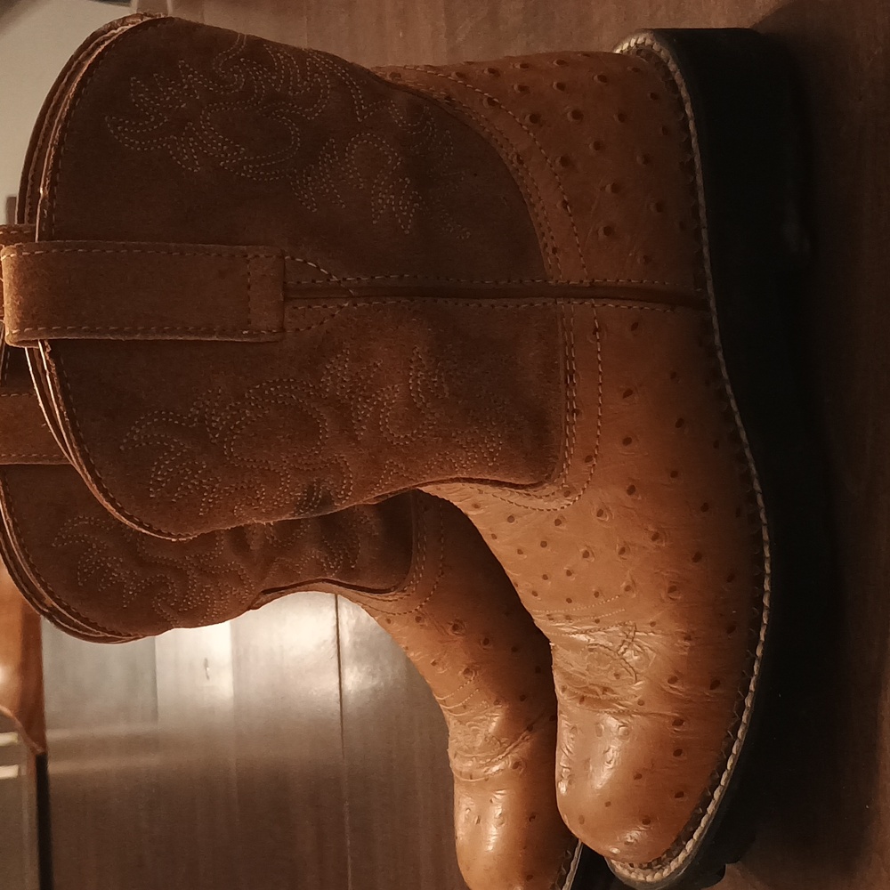 LAST CHANCE Ariat Ostrich Fatbaby Boots - Picture 2 of 7